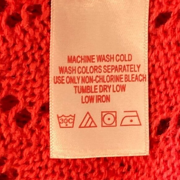 Woman Within Open Knit 3/4 Sleeve Open Waterfall Cardigan Med Pink - Picture 6 of 6